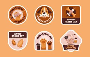 World Rabies Sticker Set vector