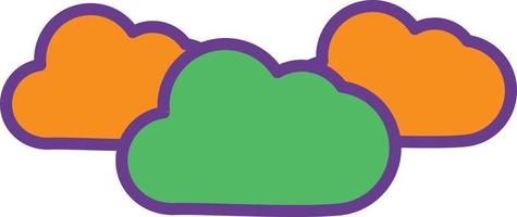 Cloudy Line Filled Two Color vector