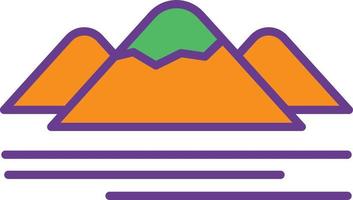 línea de montaña llena de dos colores vector