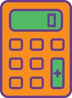 Calculator Line Filled Two Color vector