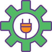 Gear Line Filled Two Color vector