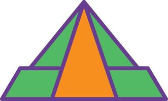 Pyramid Line Filled Two Color vector