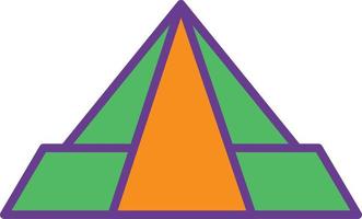 Pyramid Line Filled Two Color vector