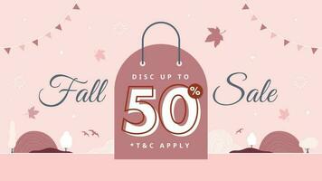 Fall sale banner template vector