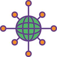 Connectivity Line Filled Two Color vector