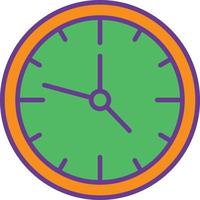 línea de reloj de pared llena de dos colores vector