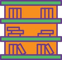 línea de biblioteca llena de dos colores vector