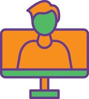 Video Call Line Filled Two Color vector