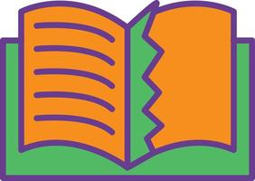 Teared Book Line Filled Two Color vector