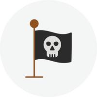 círculo plano de bandera pirata vector