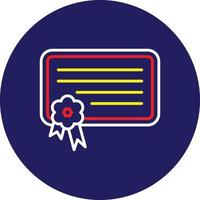 Digital Certificate Line Multicolor vector