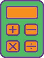 Calculator Line Filled Two Color vector