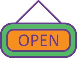 Open Line Filled Two Color vector