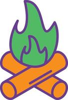 Fire Pollution Line Filled Two Color vector