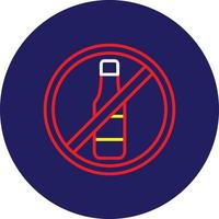 No Alcohol Line Multicolor vector