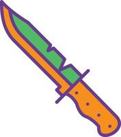 línea de cuchillo llena de dos colores vector