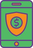 Mobile Security Line Filled Two Color vector