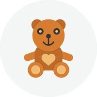 círculo plano de oso de peluche vector