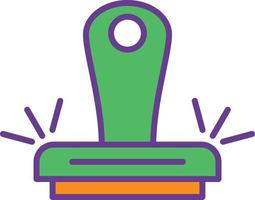 Stamp Line Filled Two Color vector