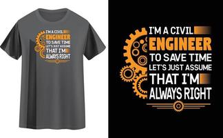 Engineer t shirt design vector