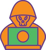 Hacker Line Filled Two Color vector