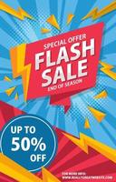 cartel de promoción de oferta especial de plantilla de venta flash vector