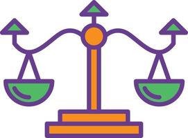 Justice Scale Line Filled Two Color vector