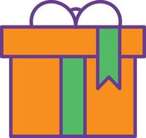 Gift Box Line Filled Two Color vector