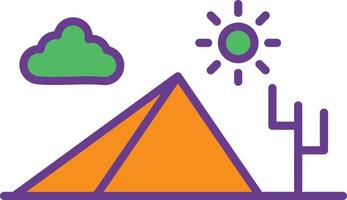 Pyramid Line Filled Two Color vector