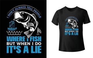 Fishing t shirt design vector