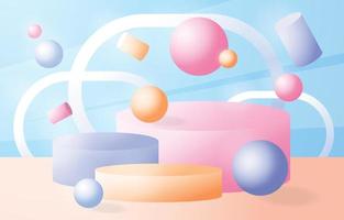 Abstract Colorful Pastel Color 3D Geometric Background vector