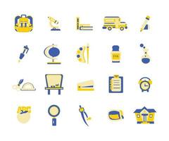 school or education collection set flat style vector