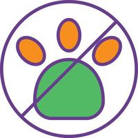 No Pets Allowed Line Filled Two Color vector
