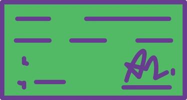 Bank Check Line Filled Two Color vector
