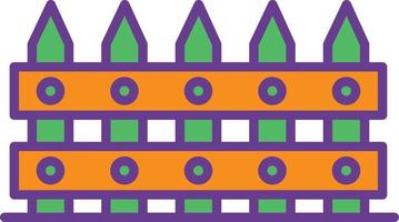 Fence Line Filled Two Color vector