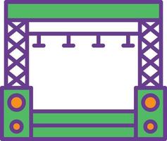 Stage Line Filled Two Color vector