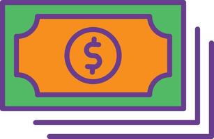 Dollar Note Line Filled Two Color vector