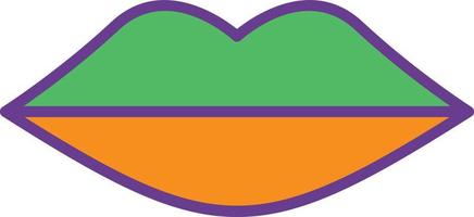 Lips Line Filled Two Color vector