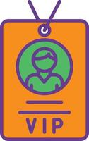 Vip Pass Line Filled Two Color vector