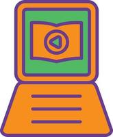 Video Tutorial Line Filled Two Color vector