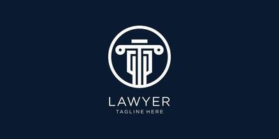 vector de concepto de diseño de logotipo de ley, abogado, bufete de abogados, justicia