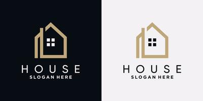House logo design template with creative concept vector