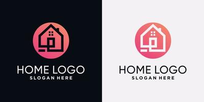 Home logo design template with creative concept vector