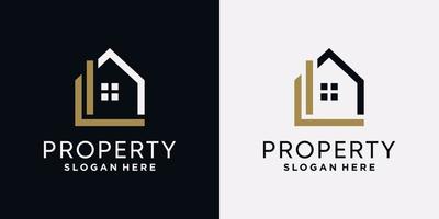 Home property logo design template with creative modern concept vector