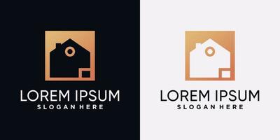 Creative home or house logo design with unique concept vector