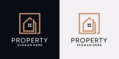 plantilla de diseño de logotipo de propiedad de hogar con concepto moderno creativo vector