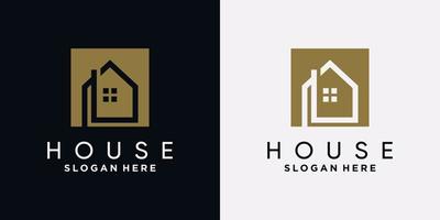 House logo design template with creative concept vector