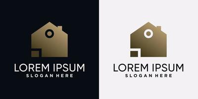 Creative home or house logo design with unique concept vector
