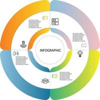 Abstract elements Infographic circle shape data vector Template Process concept Step for strategy and information education