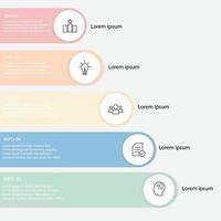 círculo infográfico de elementos abstractos con forma de rectángulo paso de concepto de proceso de plantilla de vector de datos para educación de estrategia e información